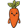 Cheerful cartoon carrot