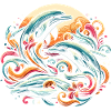Dauphins dans les vagues
