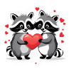 Raccoons in love