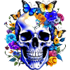 Skull with butterflies