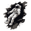 Astronaut with Black Background