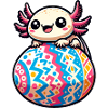 Easter Axolotl on Giant Egg