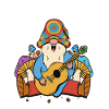 Hippie, Kabouter, Dwergpaddestoelen, Muziek, Muzikant, Gitaar