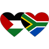 Palestine South Africa Flag Heart