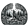 Wald Wolf Raben