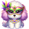 Conception de caniche Mardi Gras