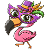 Mardi Gras Comic Flamingo