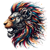 Lion Cyborg Robot Page cadeau