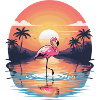 Sunset Flamingo