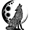 Wolf howls at the moon
