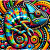 Caméléon Pop Art