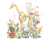 Giraffe Flower Skeleton Flower Animal