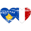 Kosovo France drapeau coeur utilisé