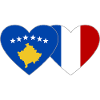 Kosovo France Flag Heart