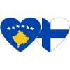 Kosovo Finland Flag Heart