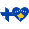 Finland Kosovo Flag Heart
