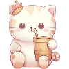 Katze im Bubble-Tea-Zauber