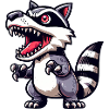 Raccoon T-Rex Dino Mutation Fusion