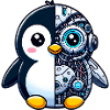 Mignon pingouin cyborg robot