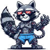 Raccoon Cyborg Robot Design