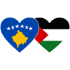 Kosovo Palestine drapeau coeur