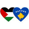 Palestine Kosovo drapeau coeur