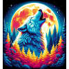 Wolf howls at the moon