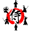 Enso zen circle with Samurai