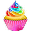 Regenbogen Muffin