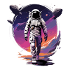 Astronaut Dämmerung Spaziergang