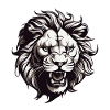Lions head roars