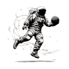 Astronaut with basketball