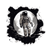 Astronaut vor Mond