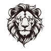 Lion Black White