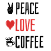 Peace Love Coffee - Heart