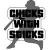 Softball slogan "Girls with sticks"