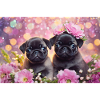 Small dogs with flower crown