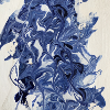 Abstrakt Blau Weiß