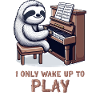 Paresseux Jouant Piano Pianiste Musicien