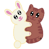 Rabbit and Cat by L!LA