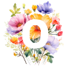 O Monogram, colorful bouquet of flowers