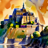 Mont Saint Michel - Aquarelle