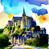 Mont Saint Michel, France - Aquarelle