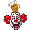 Clown mit Bierglas Splash Karnevalkostüm