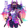 Female Japan Samurai Neon tokio