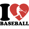 I Love Baseball - Heart - Hobby