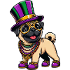 Mardi Gras Pug Dog Comic
