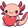 Axolotl Love Heart Valentine's Day