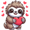 Cute Sloth Love Heart Friendship