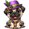 Mardi Gras Comic Pug